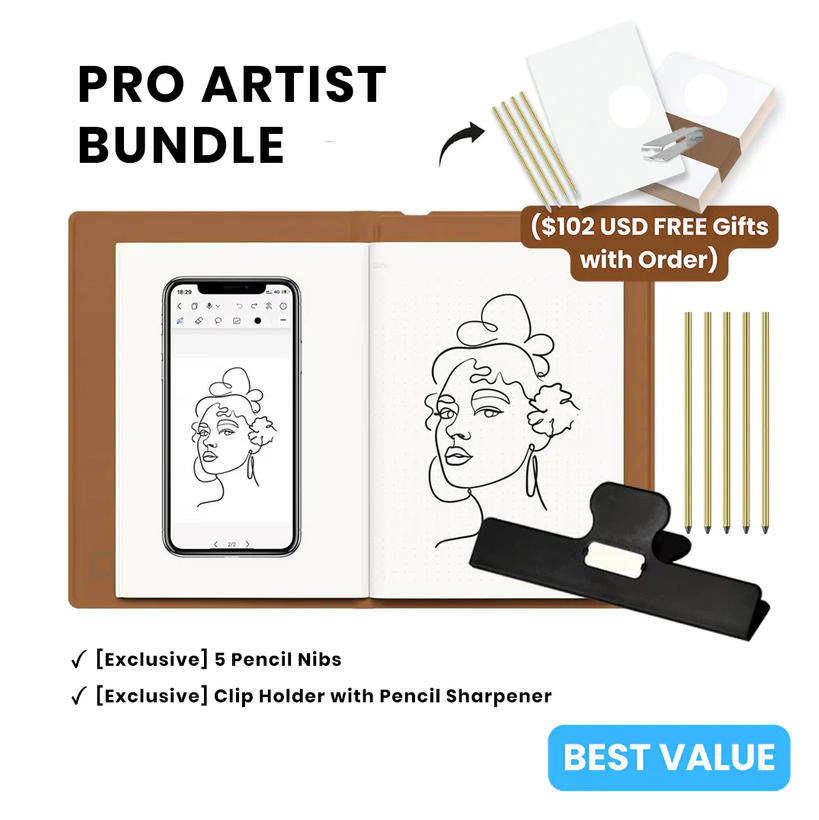 Premium WriteSync SketchBook Duo PRO - The Ultimate Creative Tool for Artists - Writesync